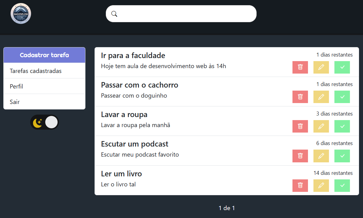 Lista de tarefas do site
